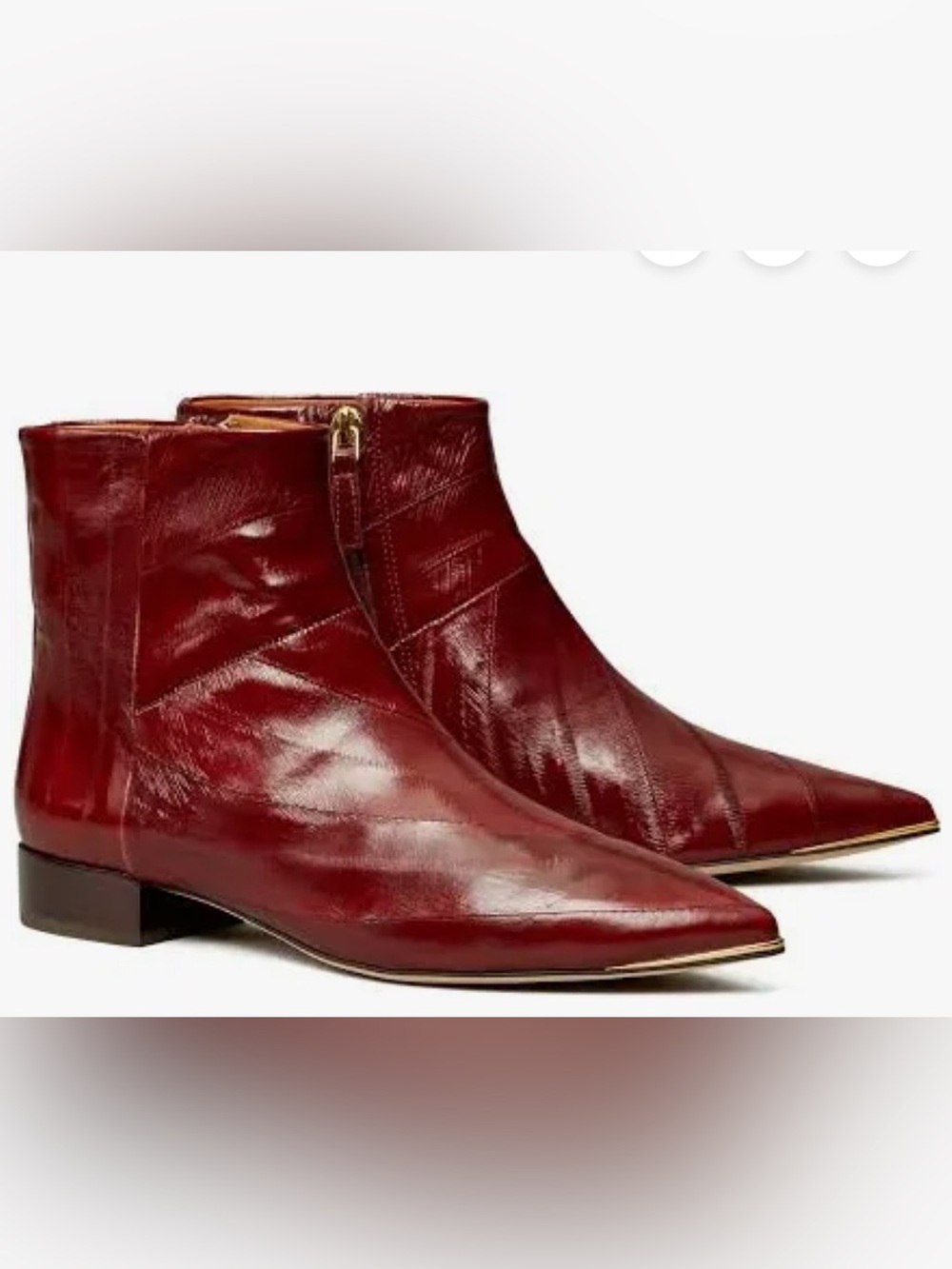 Tory Burch Women's Leather Ankle Boots in Burgundy